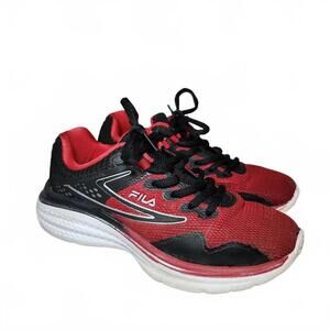 FILA Boys Red and Black Athletic Sneakers Size US 3